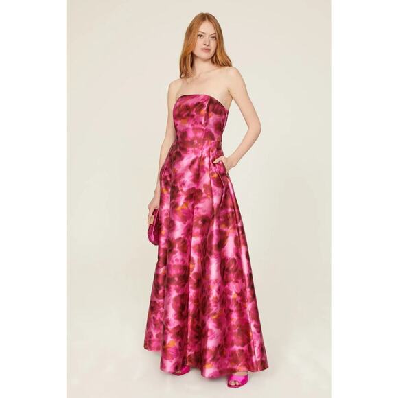 SACHIN + BABI “Ava” Maxi Skirt with Pockets in Floral Pink Watercolor – 6 NWT - Picture 1 of 9